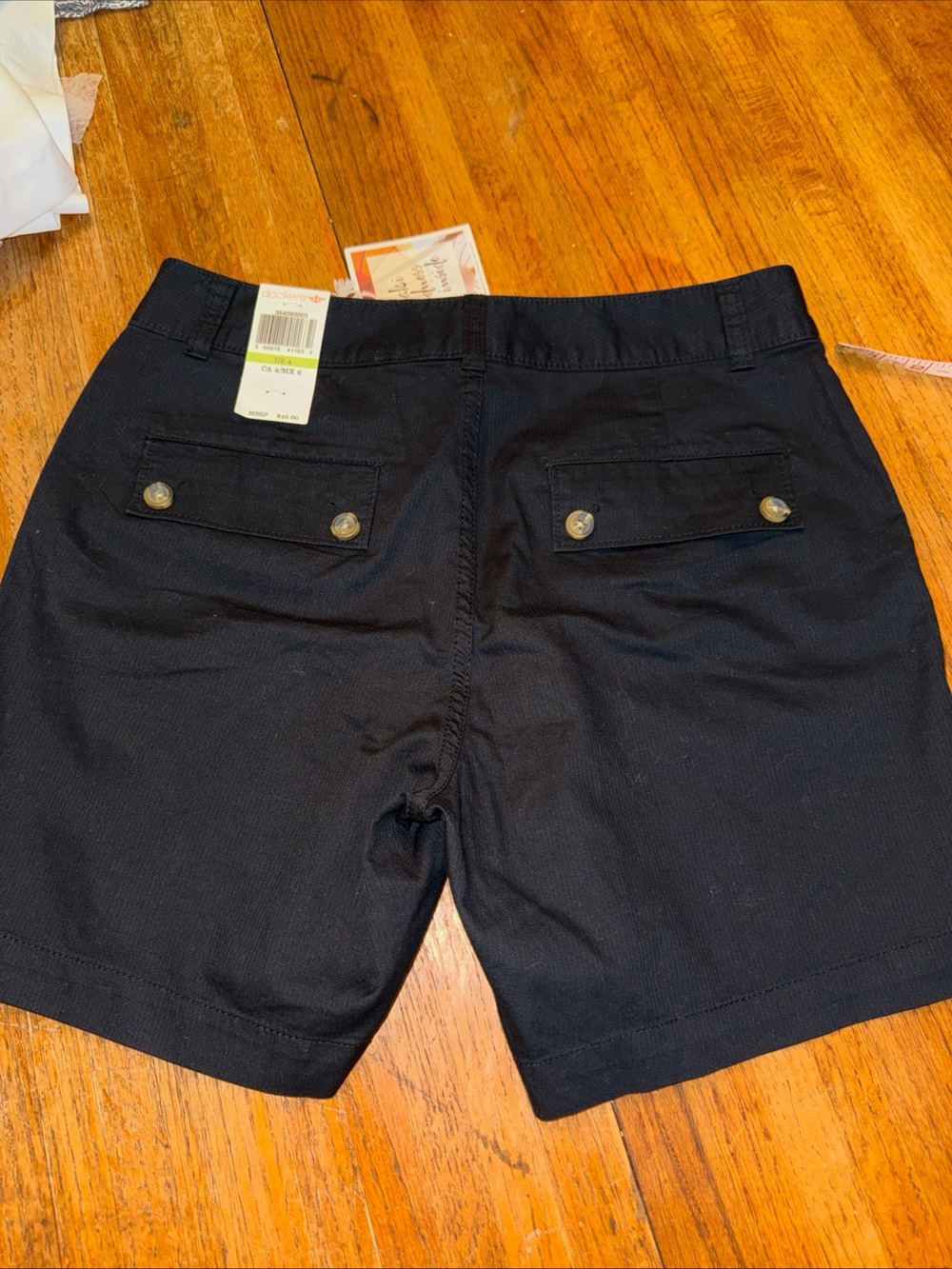 Dockers Navy Slim Fit Flat-Front Shorts - Picture 5 of 8